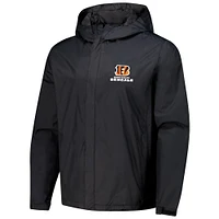 Men's Dunbrooke Black Cincinnati Bengals Tropic Waterproof Packable Full-Zip Hoodie Jacket