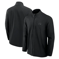 Men's Fanatics Black Cincinnati Bengals Front Office Micro Tonal Full-Zip Jacket