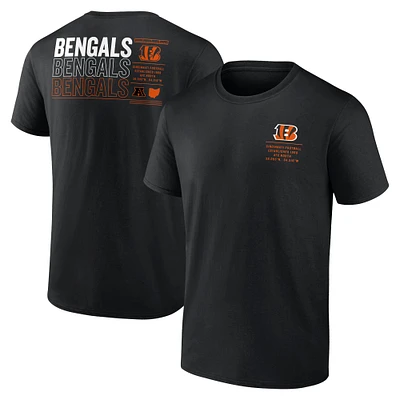 T-shirt noir Fanatics pour hommes, Cincinnati Bengals Repeat Stats