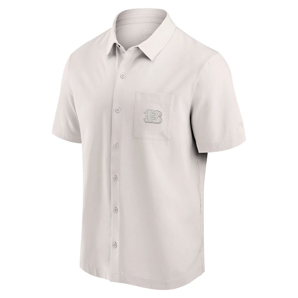 Men's Fanatics Cream Cincinnati Bengals Front Office Button-Up Shirt