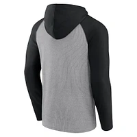 Men's Fanatics Gray/Black Cincinnati Bengals Under Center Long Sleeve Hoodie T-Shirt