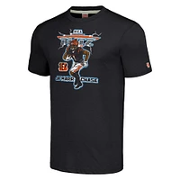Men's Homage Ja'Marr Chase Heathered Charcoal Cincinnati Bengals NFL Blitz Player Tri-Blend T-Shirt