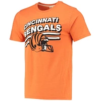 Men's Homage Orange Cincinnati Bengals Stripes Tri-Blend T-Shirt