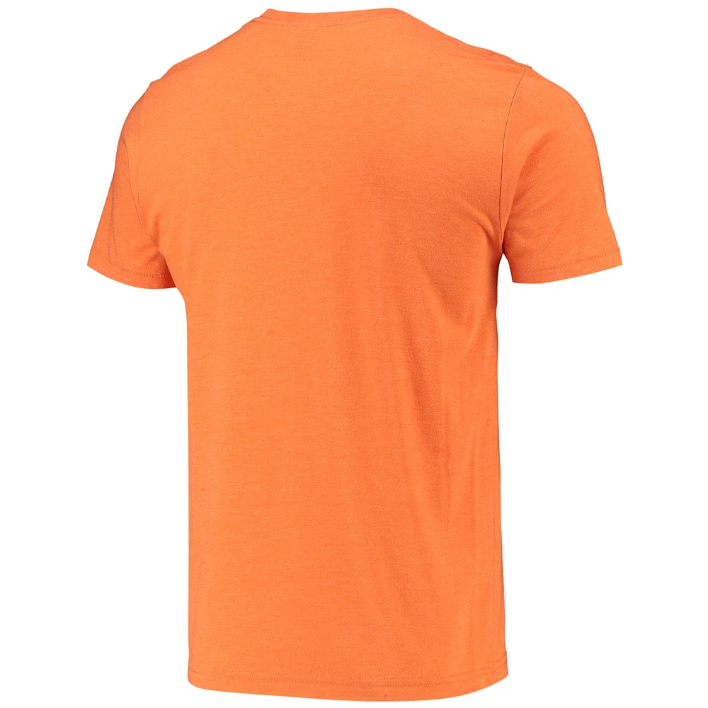 Men's Homage Orange Cincinnati Bengals Stripes Tri-Blend T-Shirt