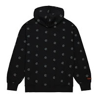 Men's Mitchell & Ness Black Cincinnati Bengals Allover Print Fleece Pullover Hoodie