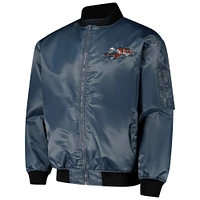 Men's Mitchell & Ness Charcoal Cincinnati Bengals Big Tall Bomber Full-Zip Jacket
