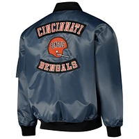 Men's Mitchell & Ness Charcoal Cincinnati Bengals Big Tall Bomber Full-Zip Jacket