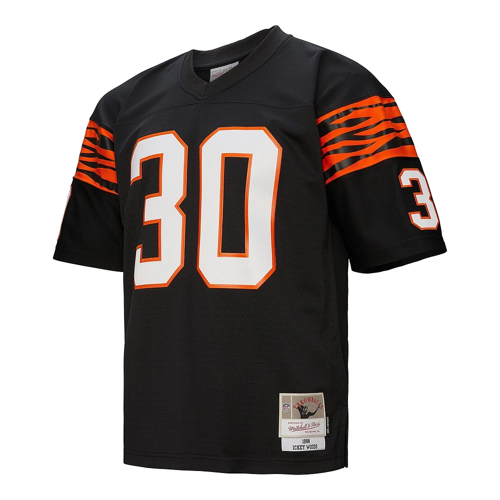 Men's Mitchell & Ness Ickey Woods Black Cincinnati Bengals 1988 Legacy Replica Jersey
