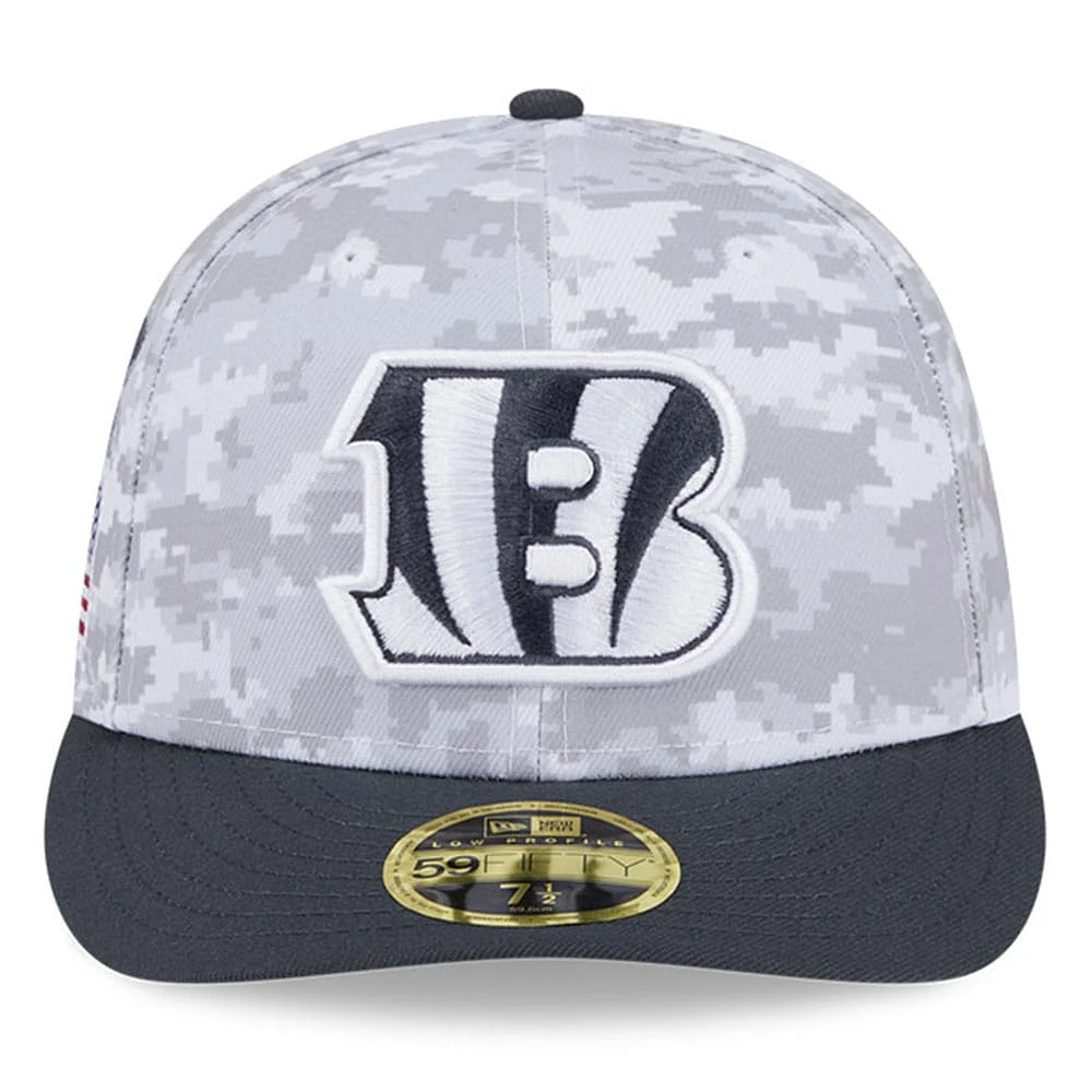 Men's New Era Arctic Camo/Graphite Cincinnati Bengals 2024 Salute To Service Low Profile 59FIFTY Fitted Hat