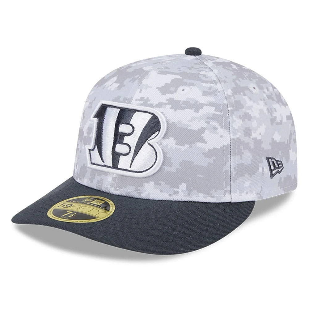 Men's New Era Arctic Camo/Graphite Cincinnati Bengals 2024 Salute To Service Low Profile 59FIFTY Fitted Hat