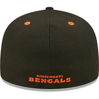 Men's New Era  Black/Orange Cincinnati Bengals Flipside 2Tone 59FIFTY Fitted Hat