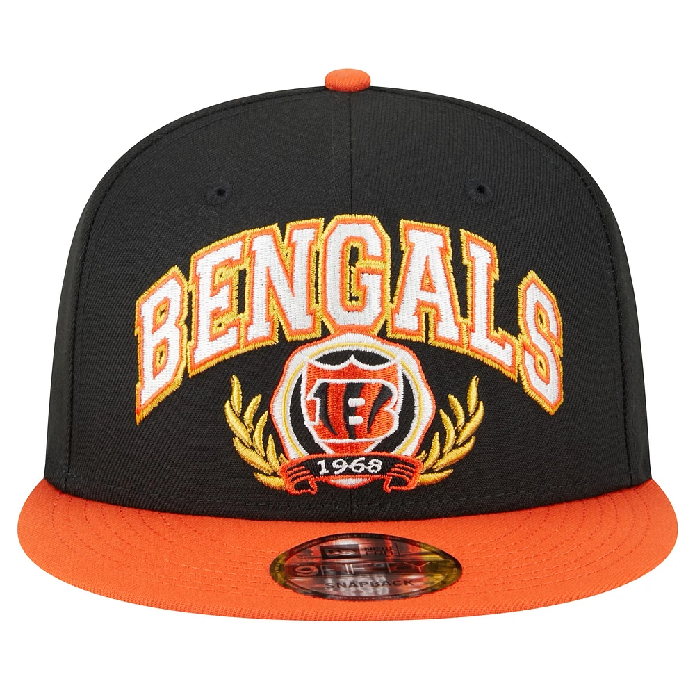 Men's New Era Black/Orange Cincinnati Bengals Team Establish 9FIFTY Snapback Hat