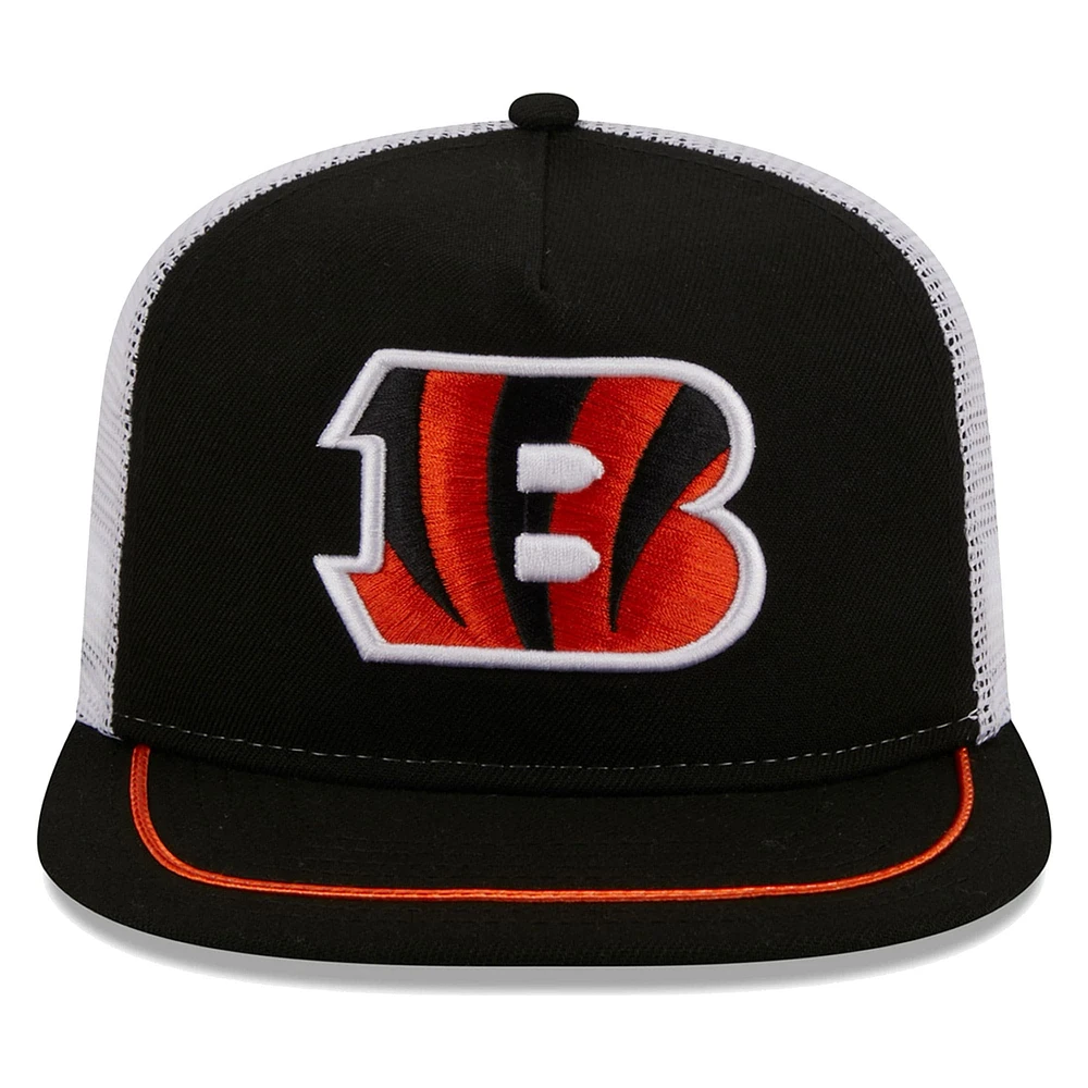 Men's New Era Black/White Cincinnati Bengals Original Classic Golfer Adjustable Hat