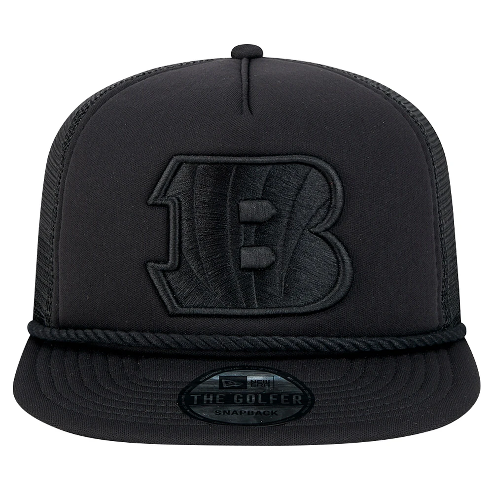 Men's New Era Black Cincinnati Bengals Active Tone Golfer Snapback Hat