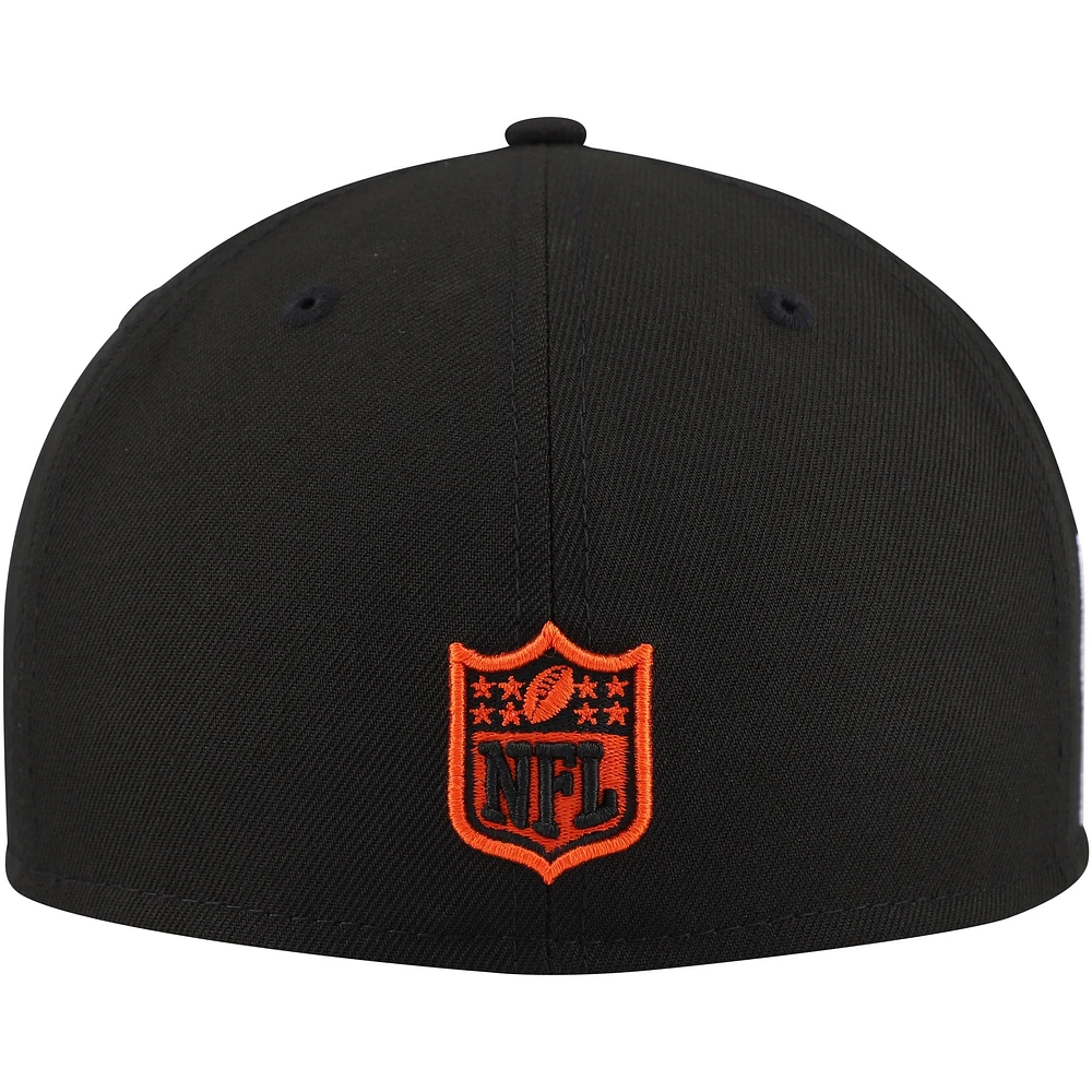 Men's New Era Black Cincinnati Bengals Checkered Undervisor 59FIFTY Fitted Hat