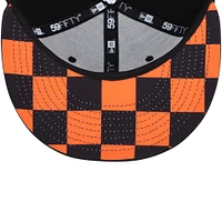 Men's New Era Black Cincinnati Bengals Checkered Undervisor 59FIFTY Fitted Hat