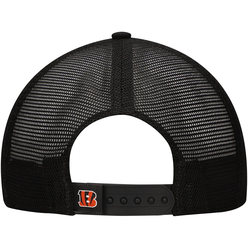 Men's New Era Black Cincinnati Bengals Game Day 9TWENTY Adjustable Trucker Hat
