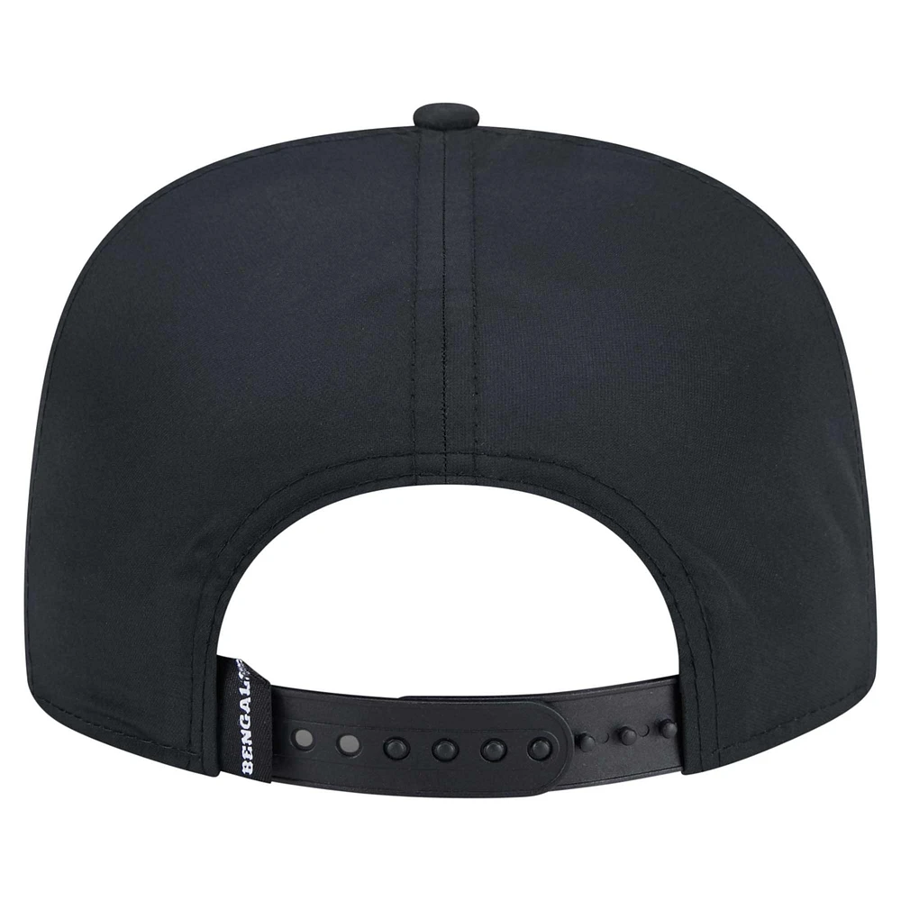 Men's New Era Black Cincinnati Bengals Hydro A-Frame 9FIFTY Snapback Hat