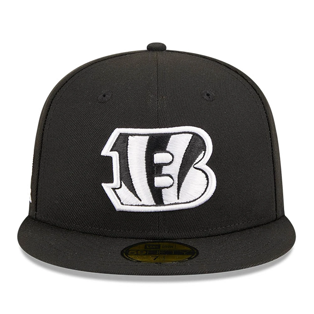 Men's New Era Black Cincinnati Bengals  Main Patch 59FIFTY Fitted Hat