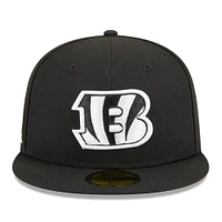 Men's New Era Black Cincinnati Bengals  Main Patch 59FIFTY Fitted Hat