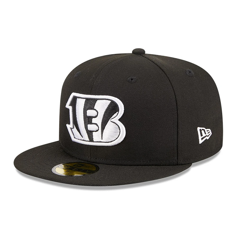 Men's New Era Black Cincinnati Bengals  Main Patch 59FIFTY Fitted Hat