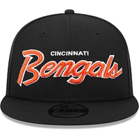 Men's New Era Black Cincinnati Bengals Main Script 9FIFTY Snapback Hat