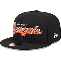 Men's New Era Black Cincinnati Bengals Main Script 9FIFTY Snapback Hat