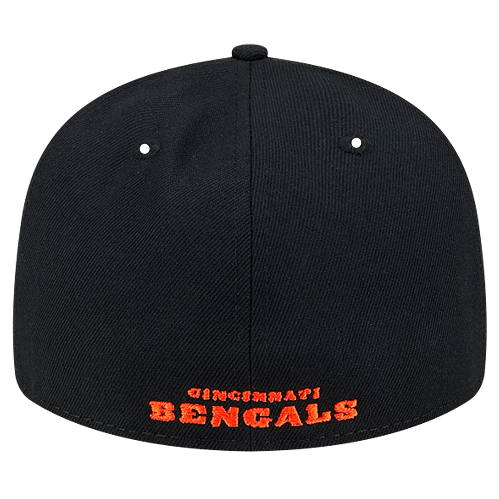 Men's New Era Black Cincinnati Bengals Omaha Low Profile 59FIFTY Fitted Hat