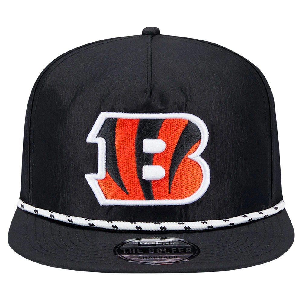 Men's New Era Black Cincinnati Bengals  Rope Golfer Snapback Hat