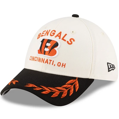 Casquette New Era 39THIRTY Flex crème/noir pour homme, Cincinnati Bengals, draft NFL 2025
