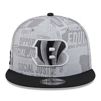 Men's New Era Gray/Black Cincinnati Bengals Inspire Change 9FIFTY Snapback Hat