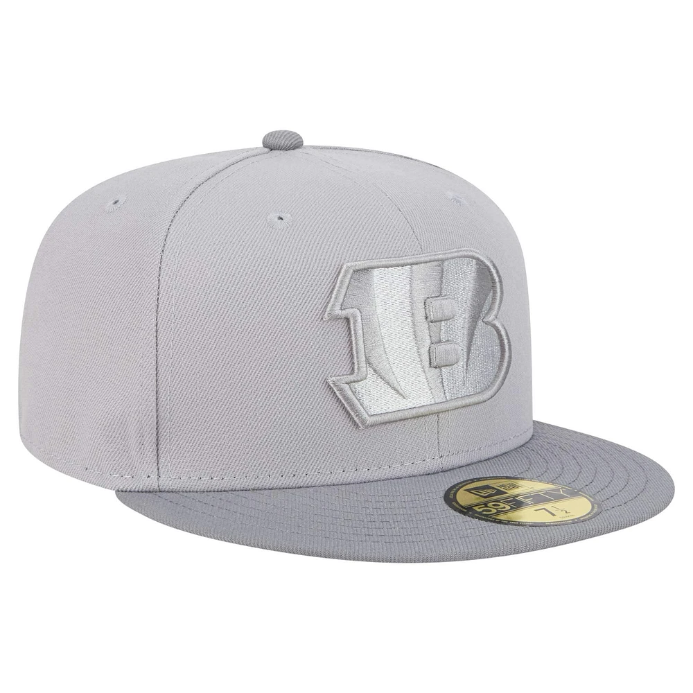 Men's New Era Gray/Graphite Cincinnati Bengals Iron Cloud 59FIFTY Fitted Hat