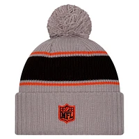 Men's New Era  Gray Cincinnati Bengals 2024 Sideline Sport Cuffed Knit Hat with Pom