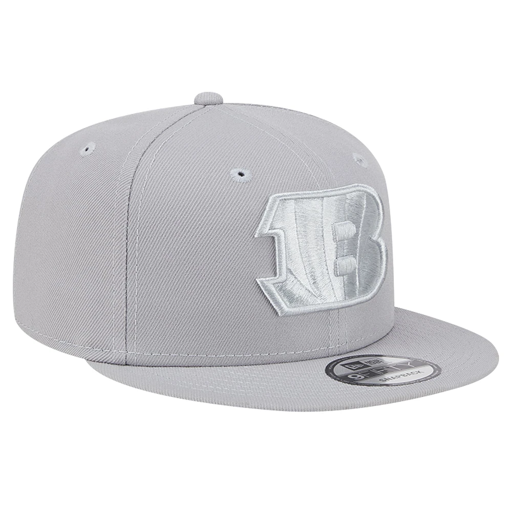 Men's New Era Gray Cincinnati Bengals Color Pack 9FIFTY Snapback Hat