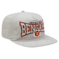 Casquette de golf snapback à cordon de serrage Cincinnati Bengals de New Era pour homme, grise
