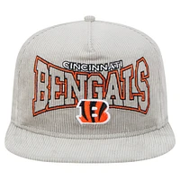 Casquette de golf snapback à cordon de serrage Cincinnati Bengals de New Era pour homme, grise