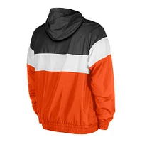 Men's New Era Orange Cincinnati Bengals 3rd Down Raglan Quarter-Zip Windbreaker Jacket