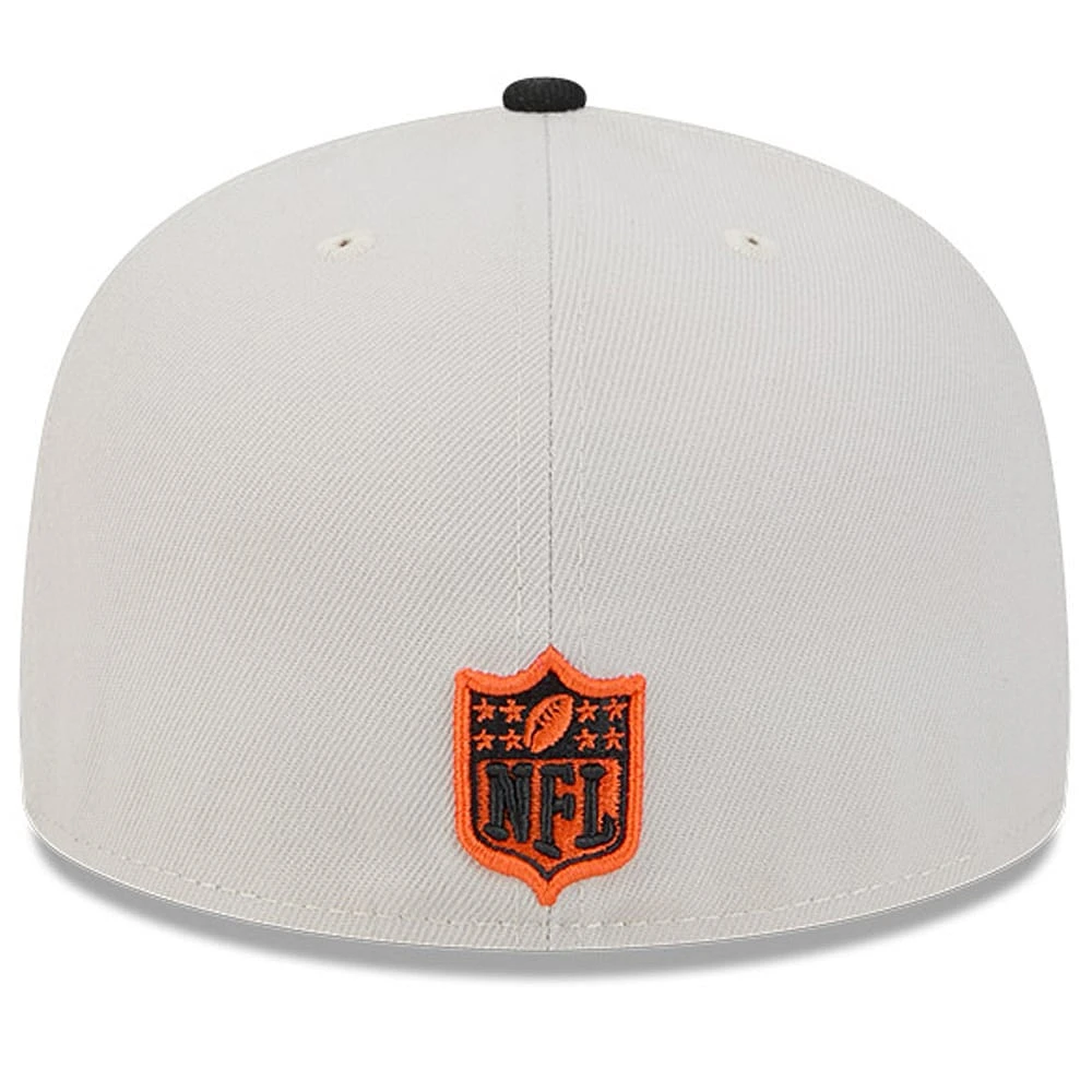 Men's New Era Stone/Black Cincinnati Bengals 2024 Sideline Historic 59FIFTY Fitted Hat
