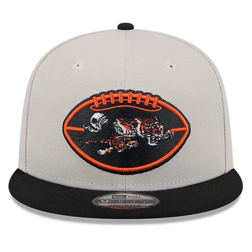 Men's New Era Stone/Black Cincinnati Bengals 2024 Sideline Historic 9FIFTY Snapback Hat