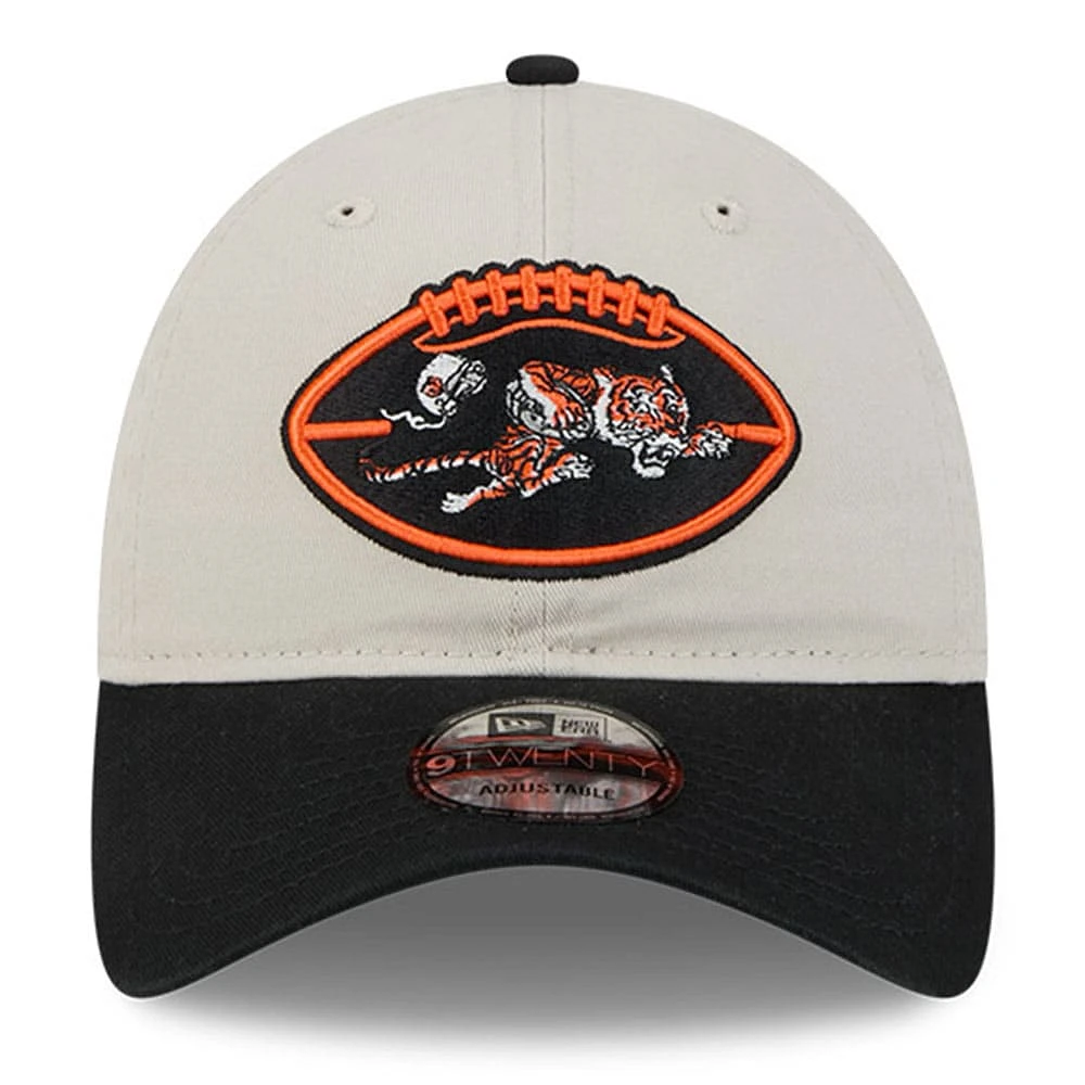 Men's New Era Stone/Black Cincinnati Bengals 2024 Sideline Historic 9TWENTY Adjustable Hat