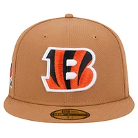 Men's New Era Tan Cincinnati Bengals Color Pack 59FIFTY Fitted Hat with Side Patch