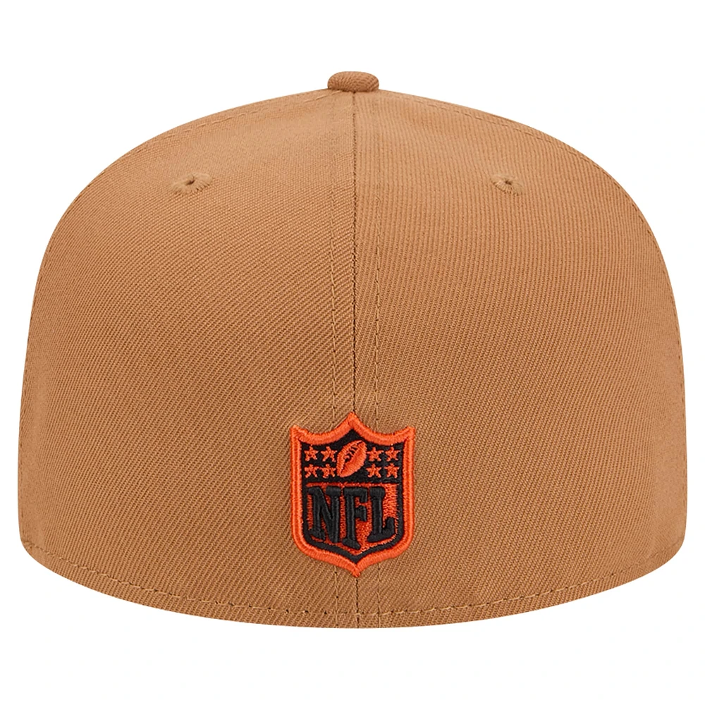 Men's New Era Tan Cincinnati Bengals Color Pack 59FIFTY Fitted Hat with Side Patch