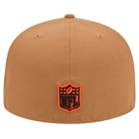 Men's New Era Tan Cincinnati Bengals Color Pack 59FIFTY Fitted Hat with Side Patch