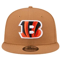 Casquette Snapback 9FIFTY New Era pour hommes, beige, Cincinnati Bengals Color Pack, avec patch latéral