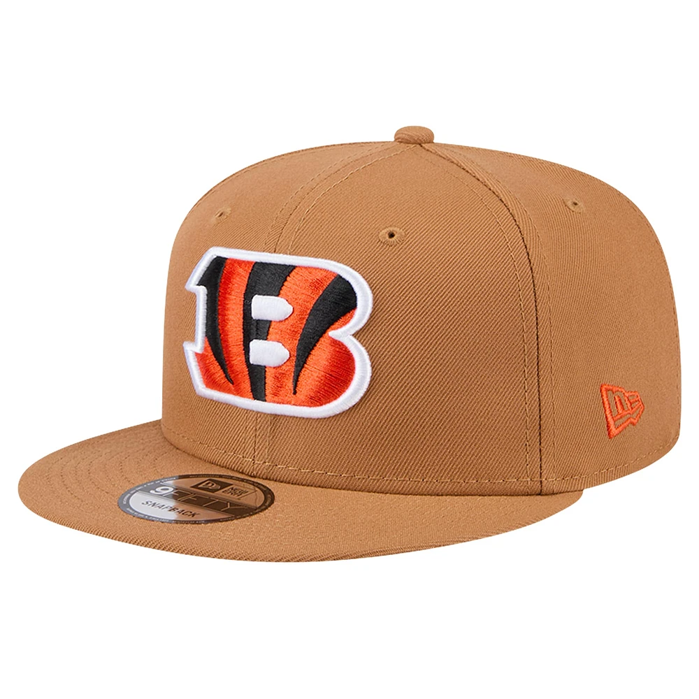 Casquette Snapback 9FIFTY New Era pour hommes, beige, Cincinnati Bengals Color Pack, avec patch latéral