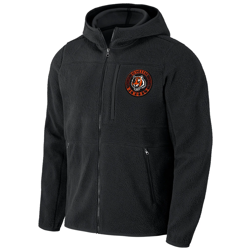 Men's NFL x Darius Rucker Collection by Fanatics  Black Cincinnati Bengals Sherpa Full-Zip Hoodie