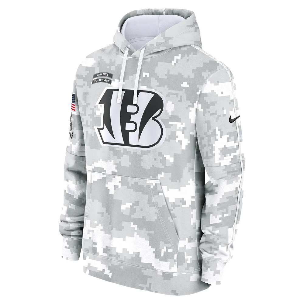 Men's Nike Arctic Camo Cincinnati Bengals 2024 Salute to Service Club Fleece Pullover Hoodie