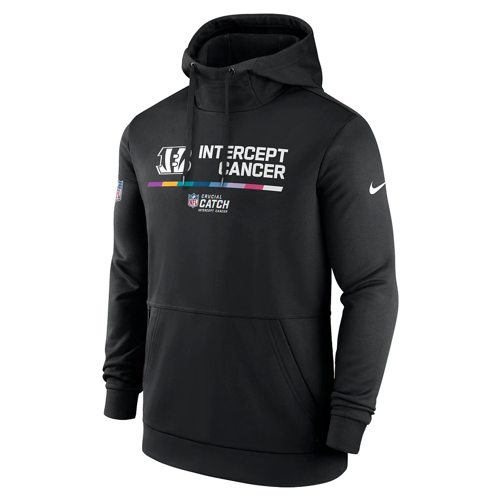 Men's Nike Black Cincinnati Bengals 2022 NFL Crucial Catch - Therma Performance Pullover Hoodie