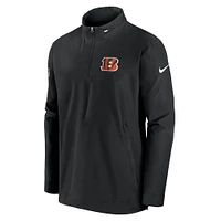 Men's Nike Black Cincinnati Bengals 2023 Sideline Coach Half-Zip Hoodie Jacket
