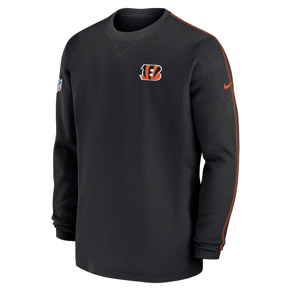 Men's Nike Black Cincinnati Bengals 2024 Sideline Coaches Long Sleeve Top